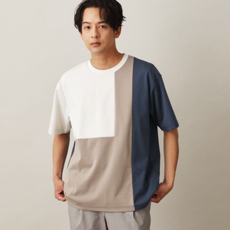 ザ ショップ ティーケー（メンズ）(THE SHOP TK(Men))のポンチパネル半袖Tシャツ カットソー